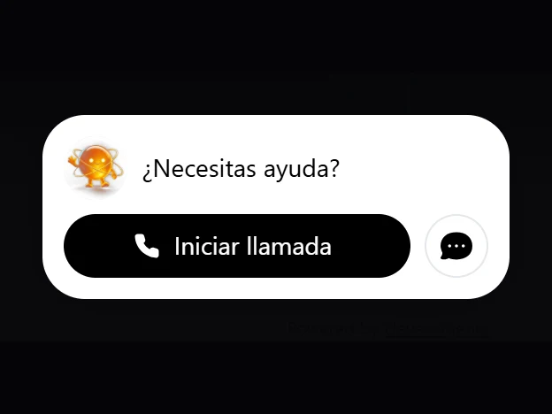 Widget real del agente de voz de Usanúcleo en la página de llamadas
